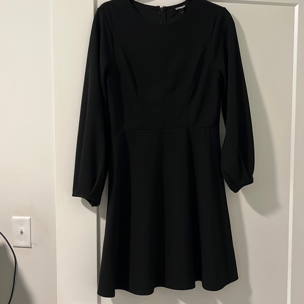 Express long sleeved black dress